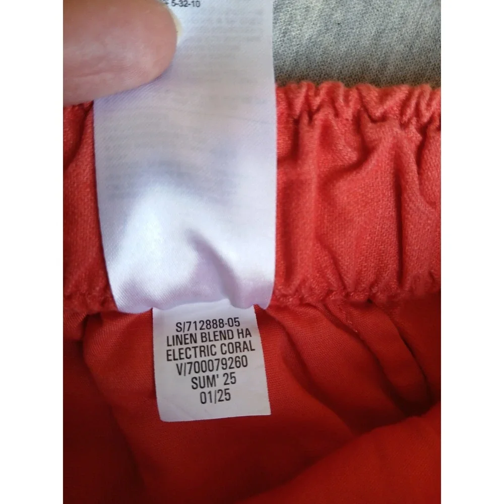 Banana Republic Pants Small Linen Wide Leg Resort Beach Cruise Boho Coral